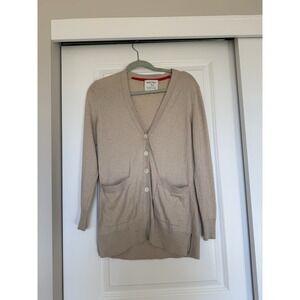 alex mill barney new york cardigan plunge v neck Beige Minimalist Classic Preppy